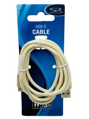 Solaray USB C Cable 3 Foot Cream Braided